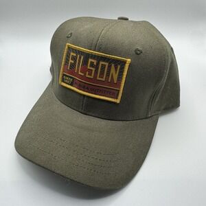 Filson Canvas Logger Hat‎ Leather Strap Back Logo Otter Green Workwear Outdoor